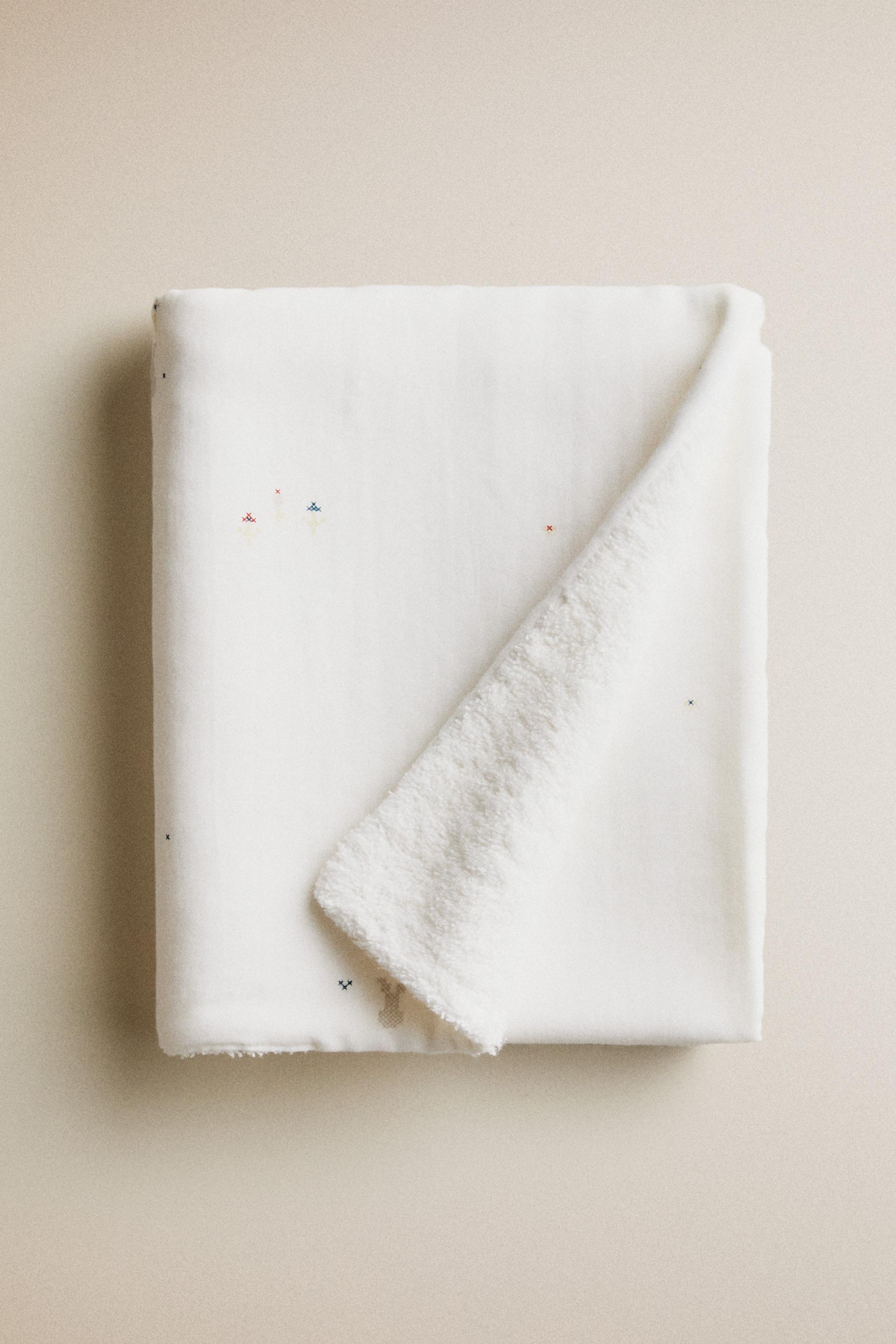 SERVIETTE DE BAIN BÉBÉ GAZE LAPINS